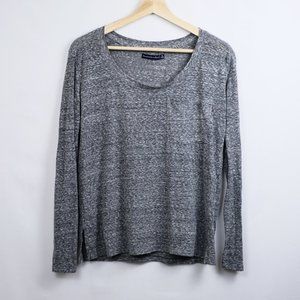 Abercrombie & Fitch Semi Sheer Long Sleeve Tee T-Shirt, Heather Gray, Women S